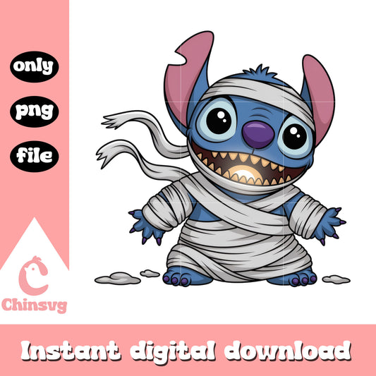 Disney stitch mummy design png, disney stitch cartoon png
