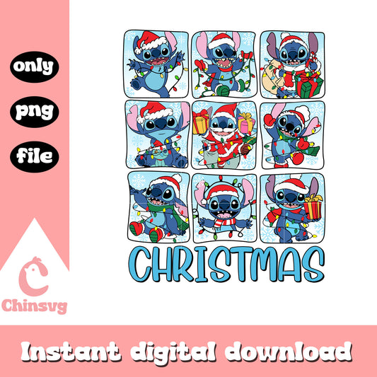 Disney stitch on christmas day png, disney christmas parade png