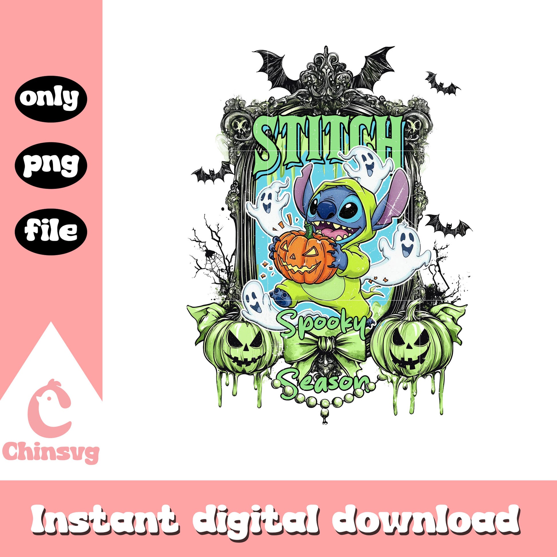 Disney stitch spooky season design png, lilo stitch disney png
