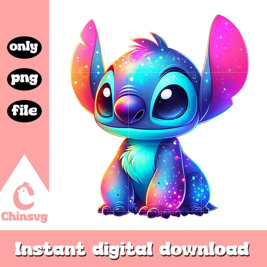 Disney stitch watercolor splash clipart png, disney stitch png