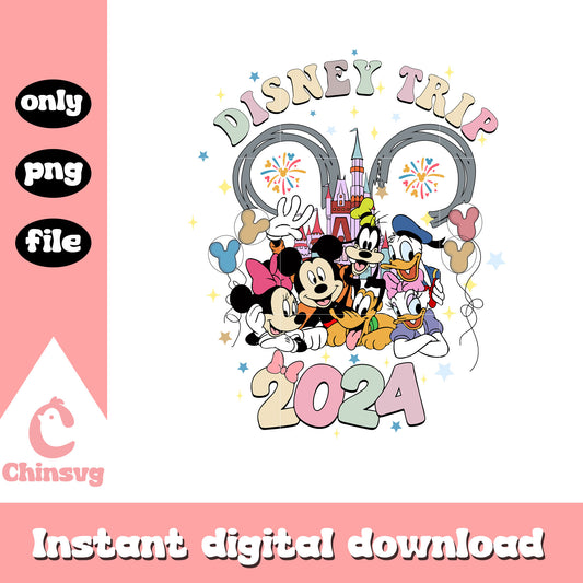 Disney trip 2024 disney character png, disney trip png