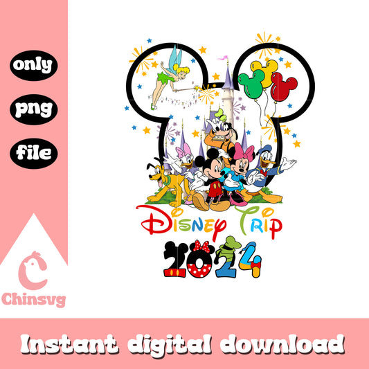 Disney trip 2024 mickey and friends png, disney trip png