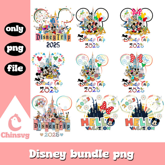 Disney trip 2025 bundle png, mickey and friends png, disney trip png
