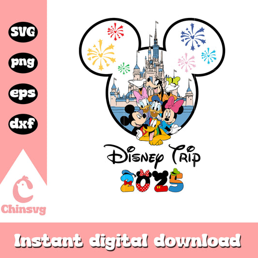 Disney trip 2025 mickey head svg, mickey and friends svg