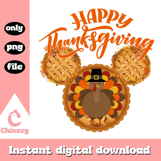 Disney tukey happy thanksgiving png, thanksgiving clipart png
