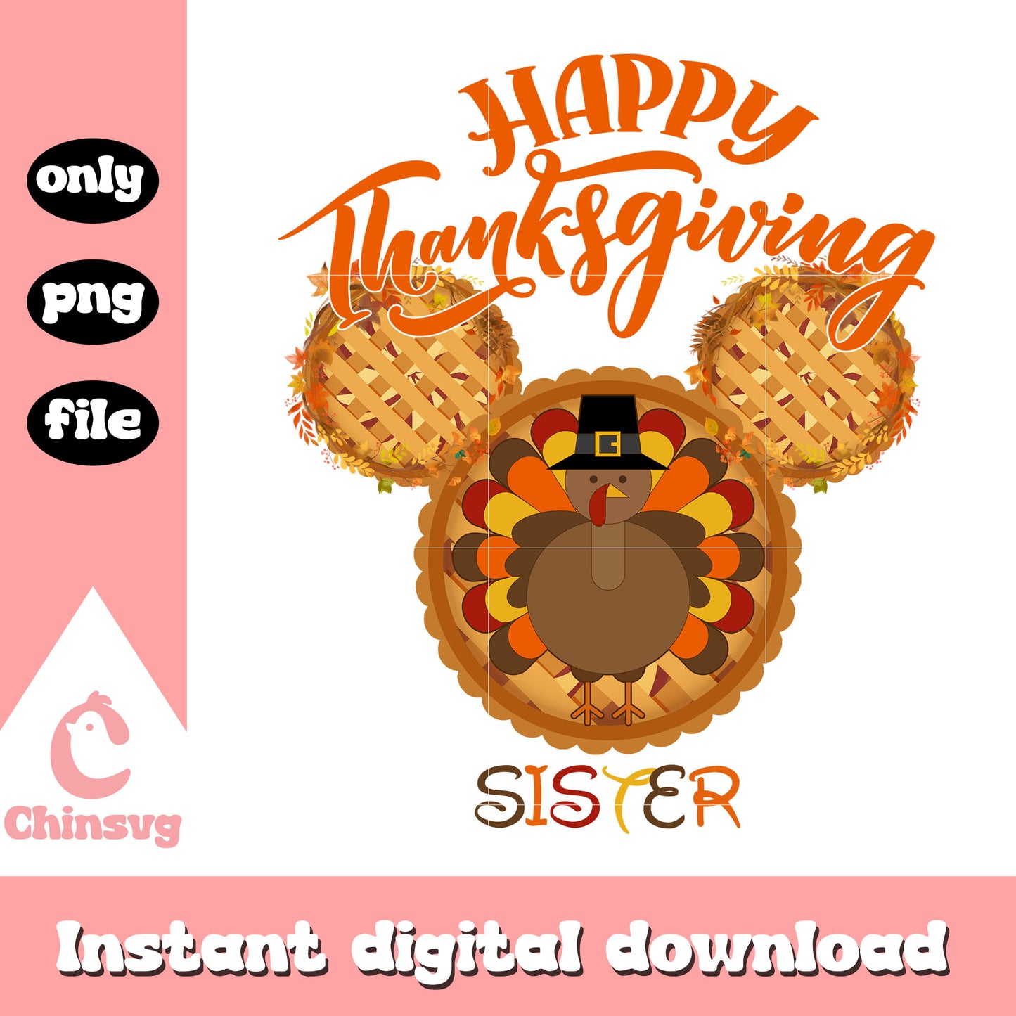 Disney tukey happy thanksgiving sister png, thanksgiving date png