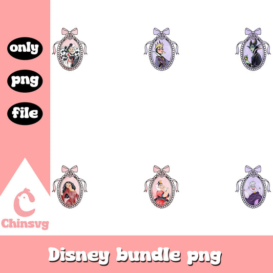 Disney villain characters bundle png, disney movies character png