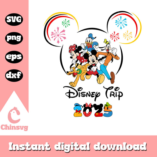 Disney world trip 2025 svg, mickey head svg, disney svg