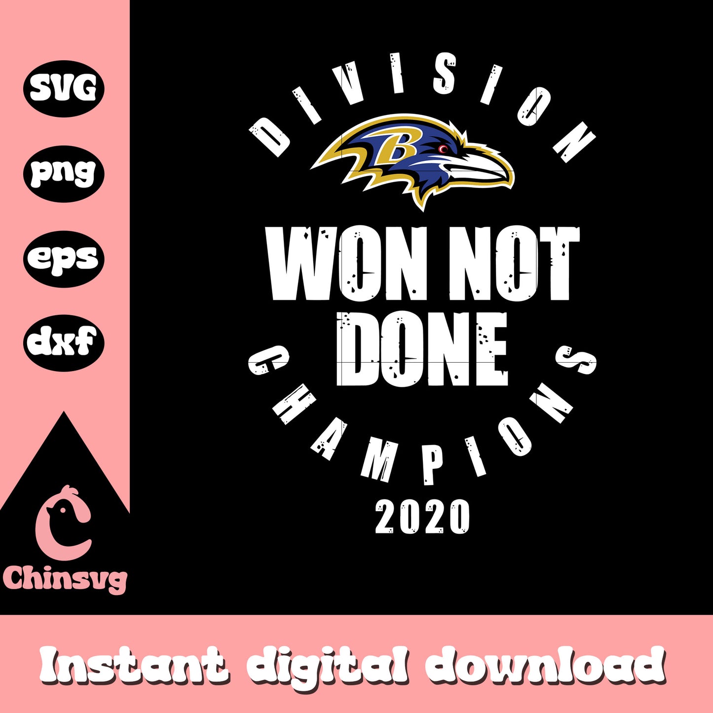 Division won not dome champions ravens logo svg, baltimore ravens team svg