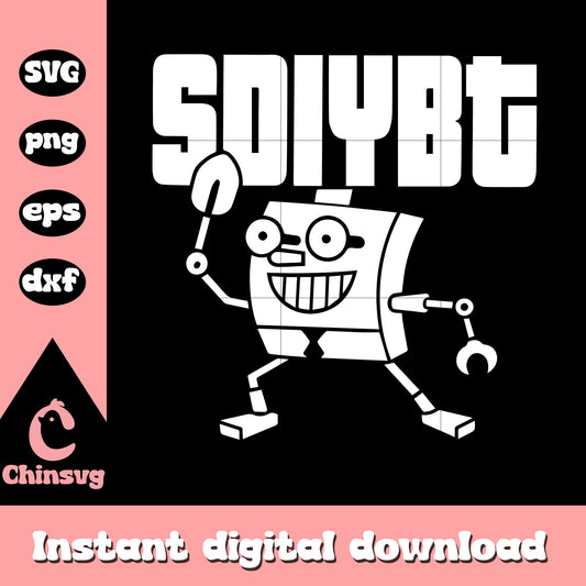 Diy robot spongebob white design svg, SDIYBT robot svg