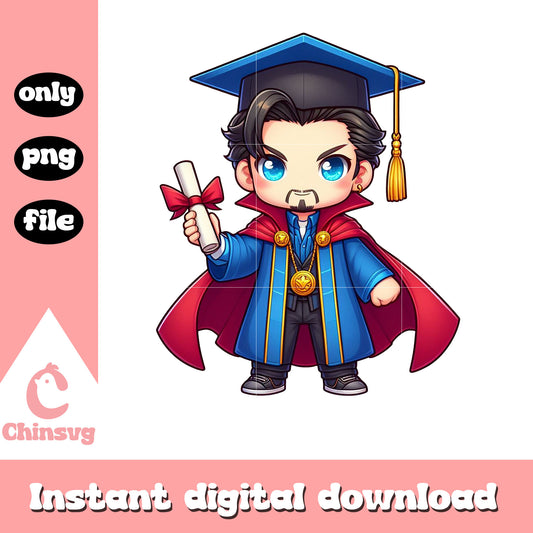 Doctor strange chibi design graduation png, marvel movie png