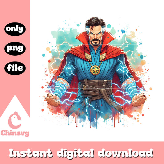 Doctor strange thunder splatter effect png, doctor strange art png