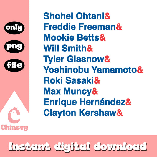 Dodgers team members png, los angeles dodgers players png