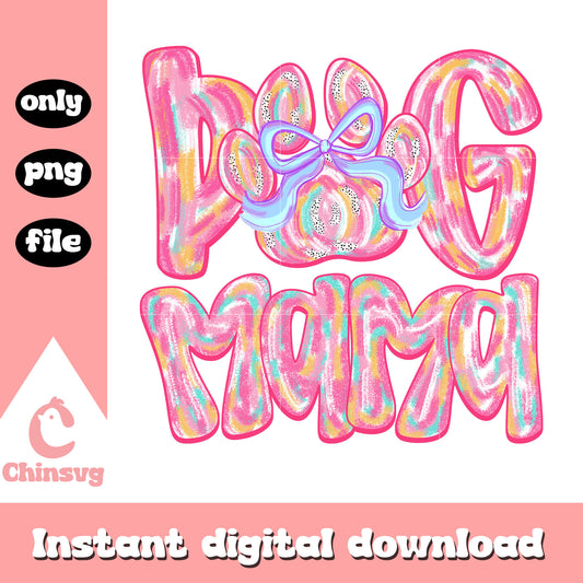 Dog mama flower pink logo png, dog mom png, mother day​ png