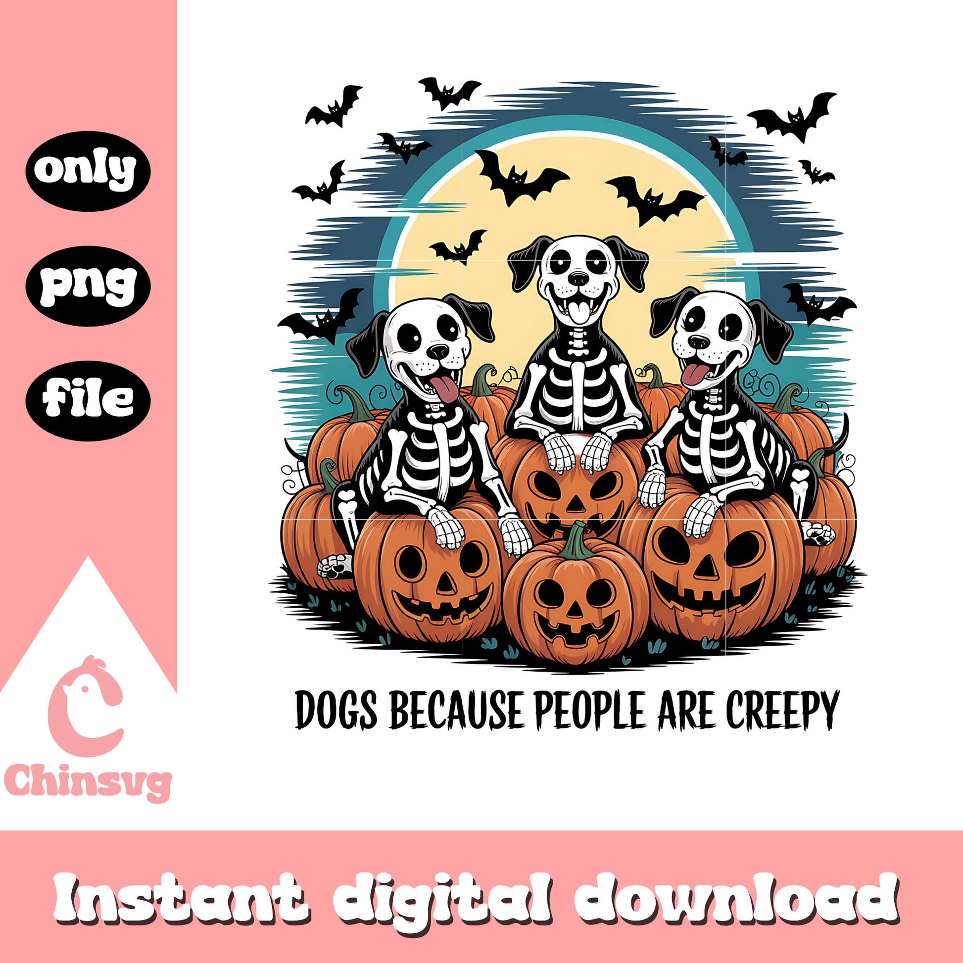 Dogs because people are creepy halloween png, halloween quotes png