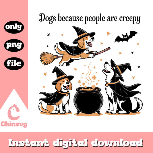 Dogs because people are creepy quote png, halloween clipart png