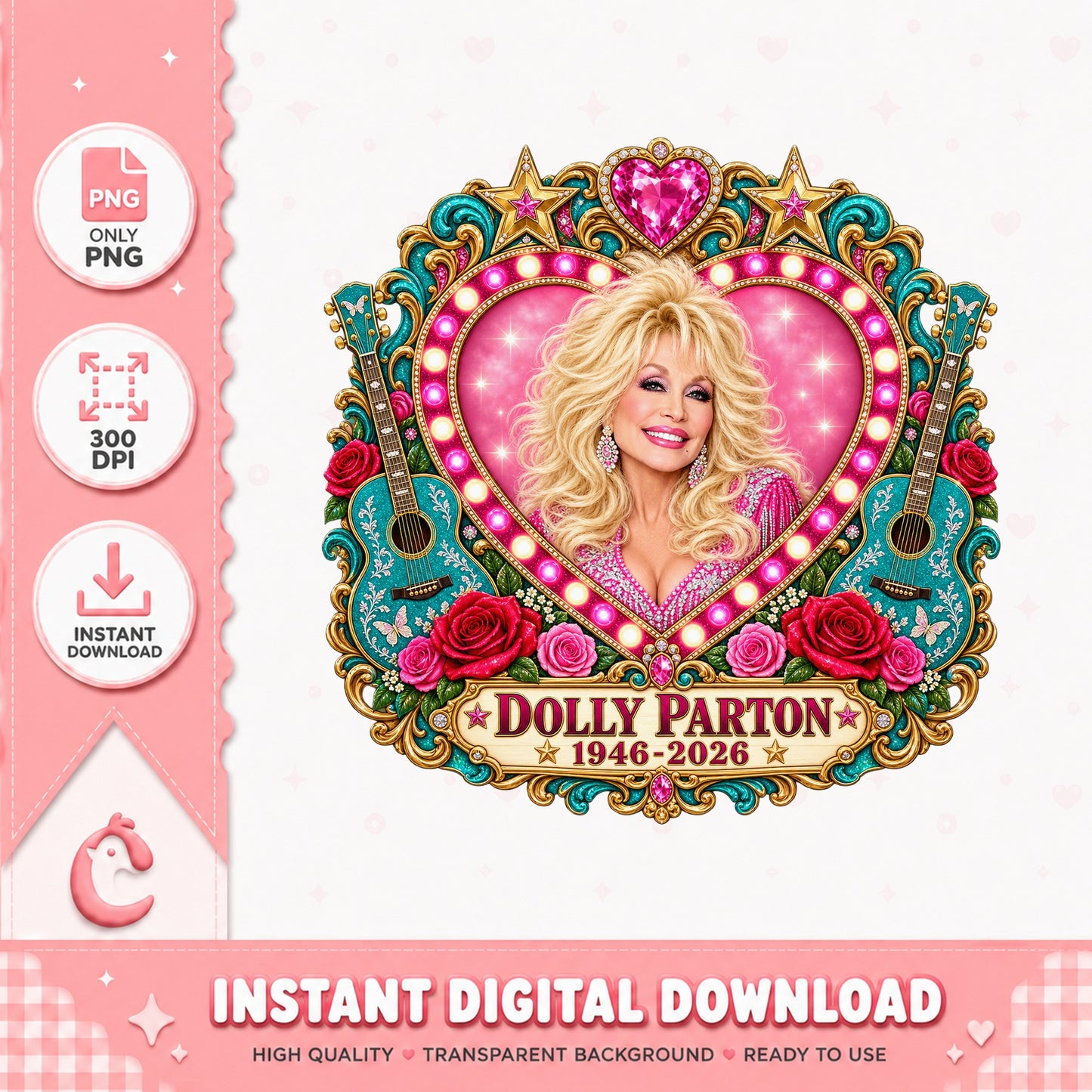 Dolly Parton Memorial PNG, Country Music Legend, Tribute PNG