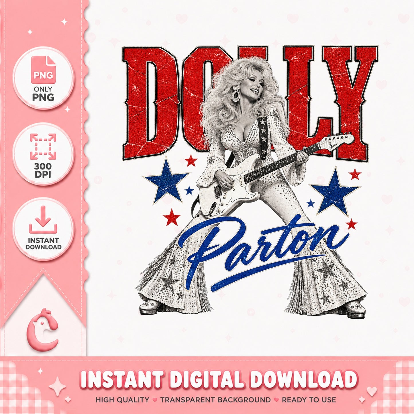 Dolly Parton PNG, Country Music Star, Instant Download PNG