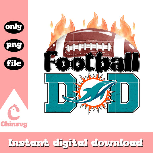 Dolphins football dad logo design png, rugbby ball png