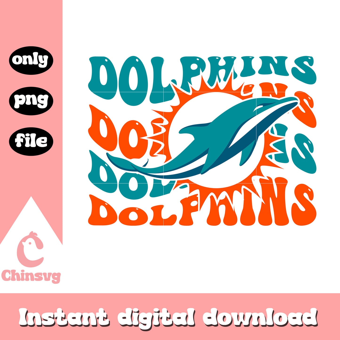 Dolphins nfl team logo design png, Miami Dolphins football png