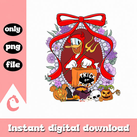 Donald Duck Halloween PNG, Trick Or Treat Disney PNG, Spooky Duck PNG