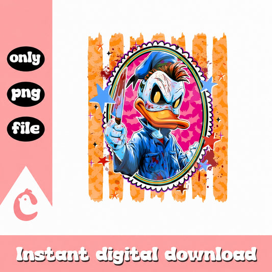 Donald Duck Horror PNG, Halloween Disney Character, Instant Download PNG