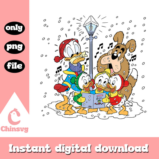 Donald characters snow christmas png, donald duck christmas​ png