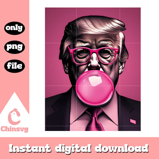 Donald trump pink bubblegum design png, bubblegum​ png, donald trump png