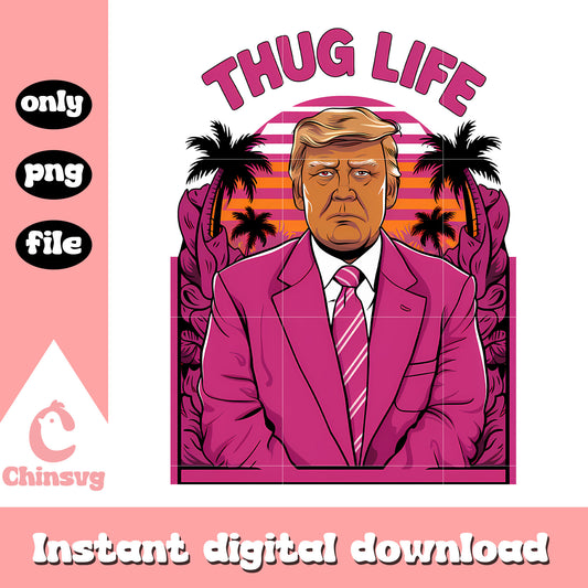 Donald trump thug life pink design png, thug life trump​ png