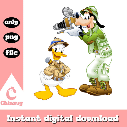 Donald and goofy disney safari design png, mickey mouse disney png