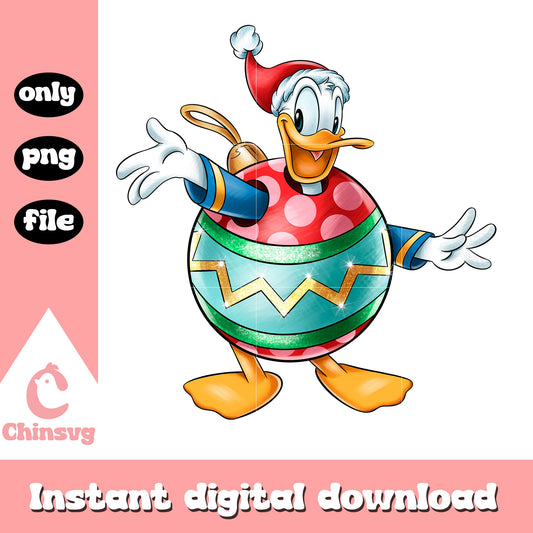 Donald christmas ball design png, disney donald christmas png 