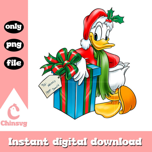 Donald christmas disney design png, mickey mouse png, christmas day png