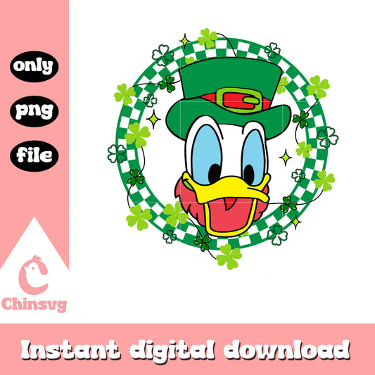 Donald circle shamrock costume png, shamrock png, patrick day png