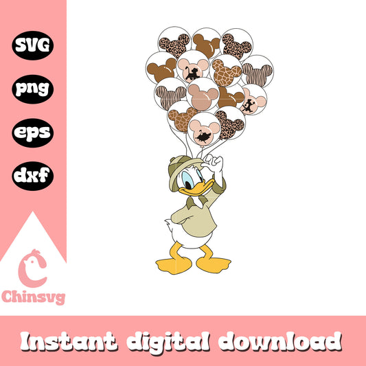 Donald duck balloon svg, donald duck svg, animal kingdom svg