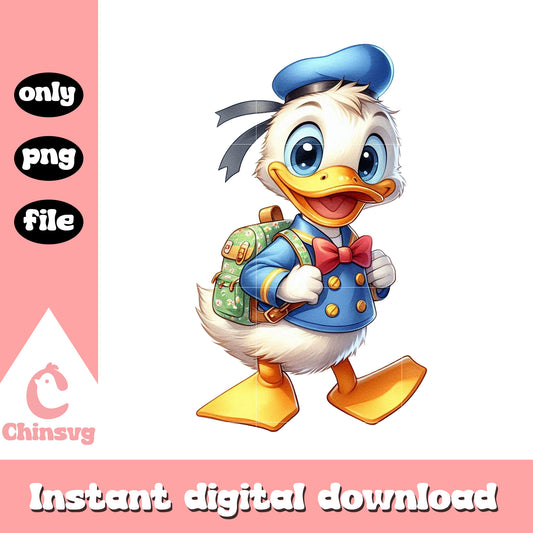 Donald duck character back to school png, disney school png