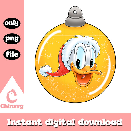 Donald duck christmas ball design png, disney donald christmas png