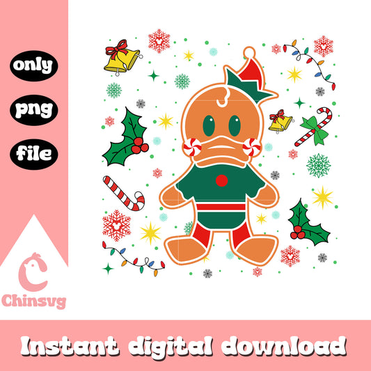 Donald duck christmas gingerbread png, christmas cookie png