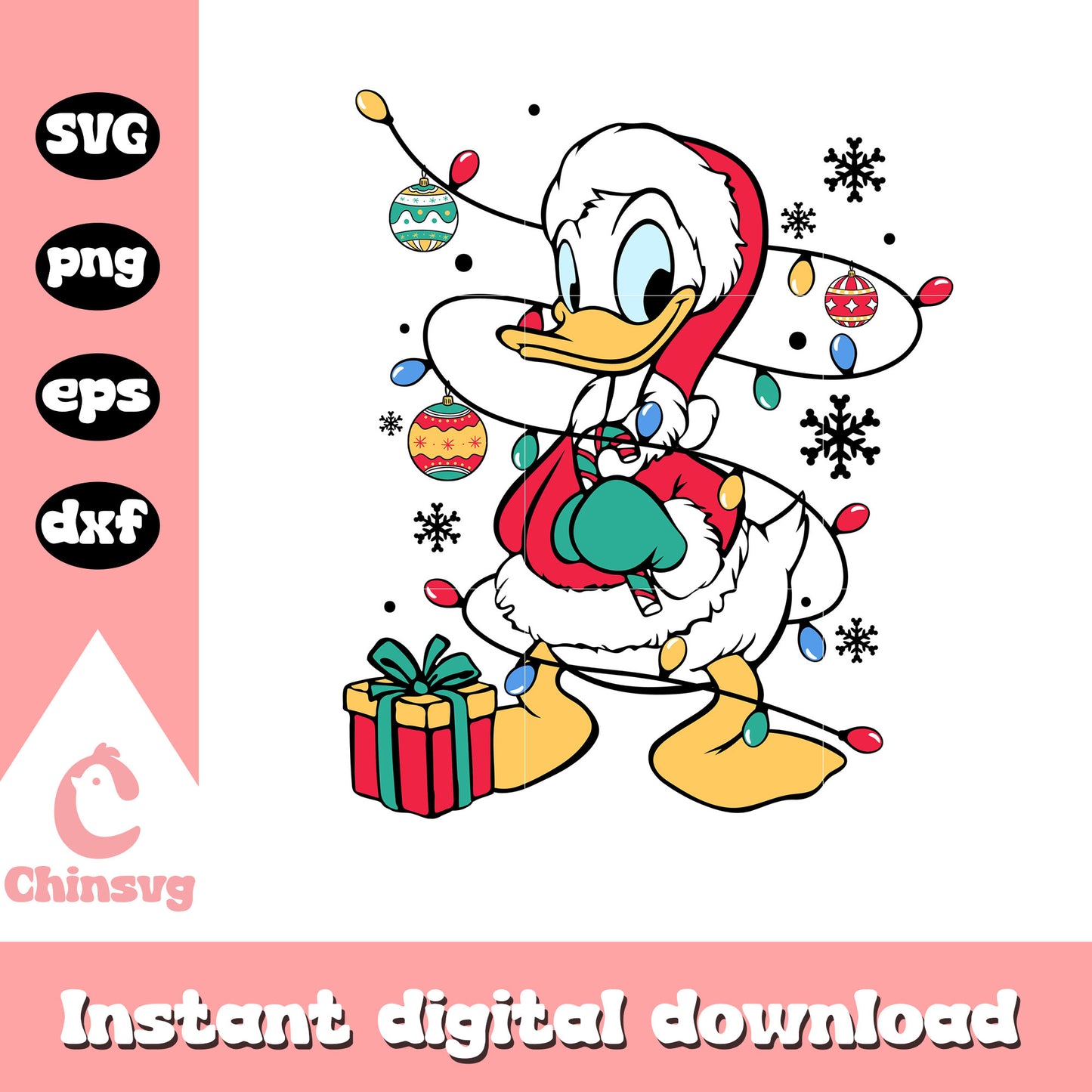 Donald duck christmas outfits design svg, disney donald svg