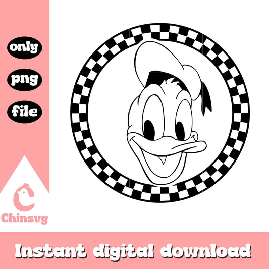 Donald duck circle checked pattern png, donald duck png