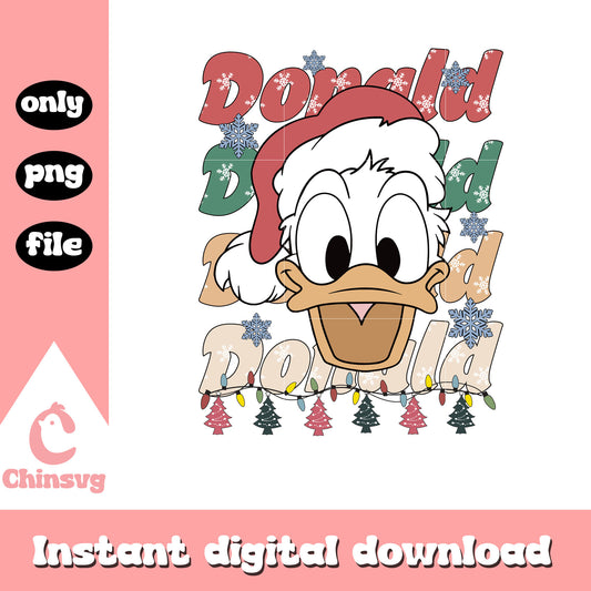 Donald duck face christmas snow png, christmas donald duck​ png