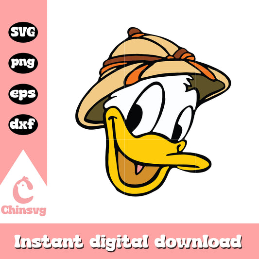Donald duck face safari svg, safari donald duck svg, donald duck svg