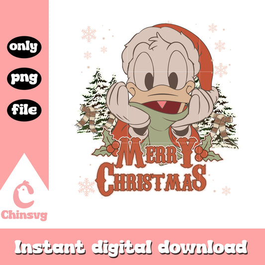 Donald duck merry christmas png, christmas tree png