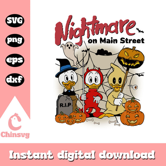 Donald duck nightmare on main street svg, disney halloween svg