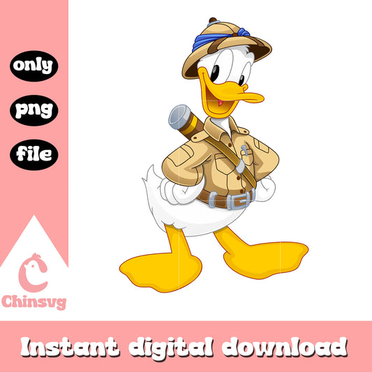 Donald duck safari design png, donald mickey mouse png
