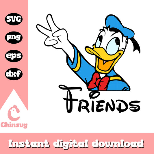 Donald duck sign hand friends svg, donald duck svg, disney svg