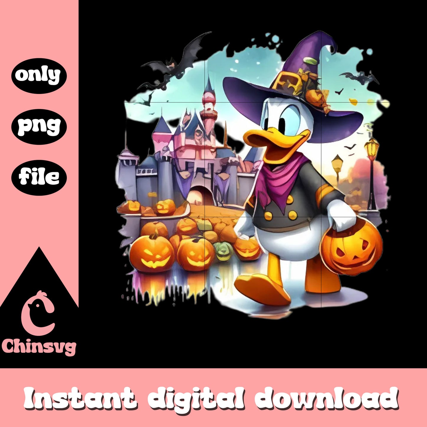 Donald duck walt disneyland halloween png, trick or treat png