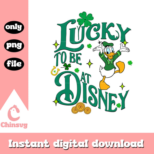 Donald lucky tobe at disney png, happy saint patricks day png