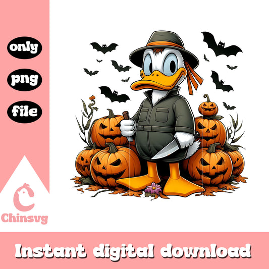 Donald pumpkin halloween png, disney horror movie png