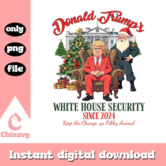 Donald trump white house security since 2024 christmas png, trump christmas png