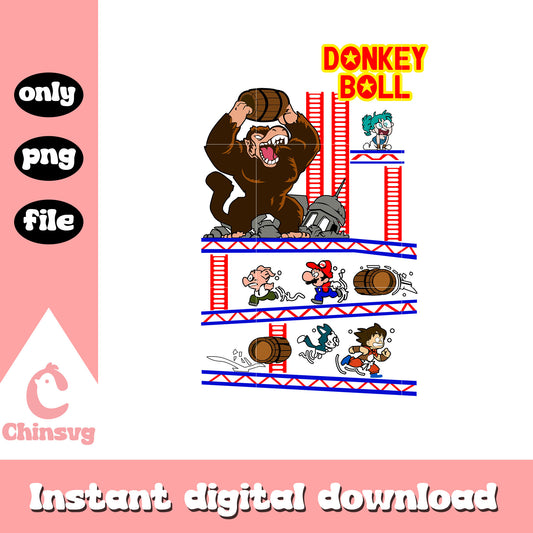 Donkey boll game png, super mario game png, cartoon png